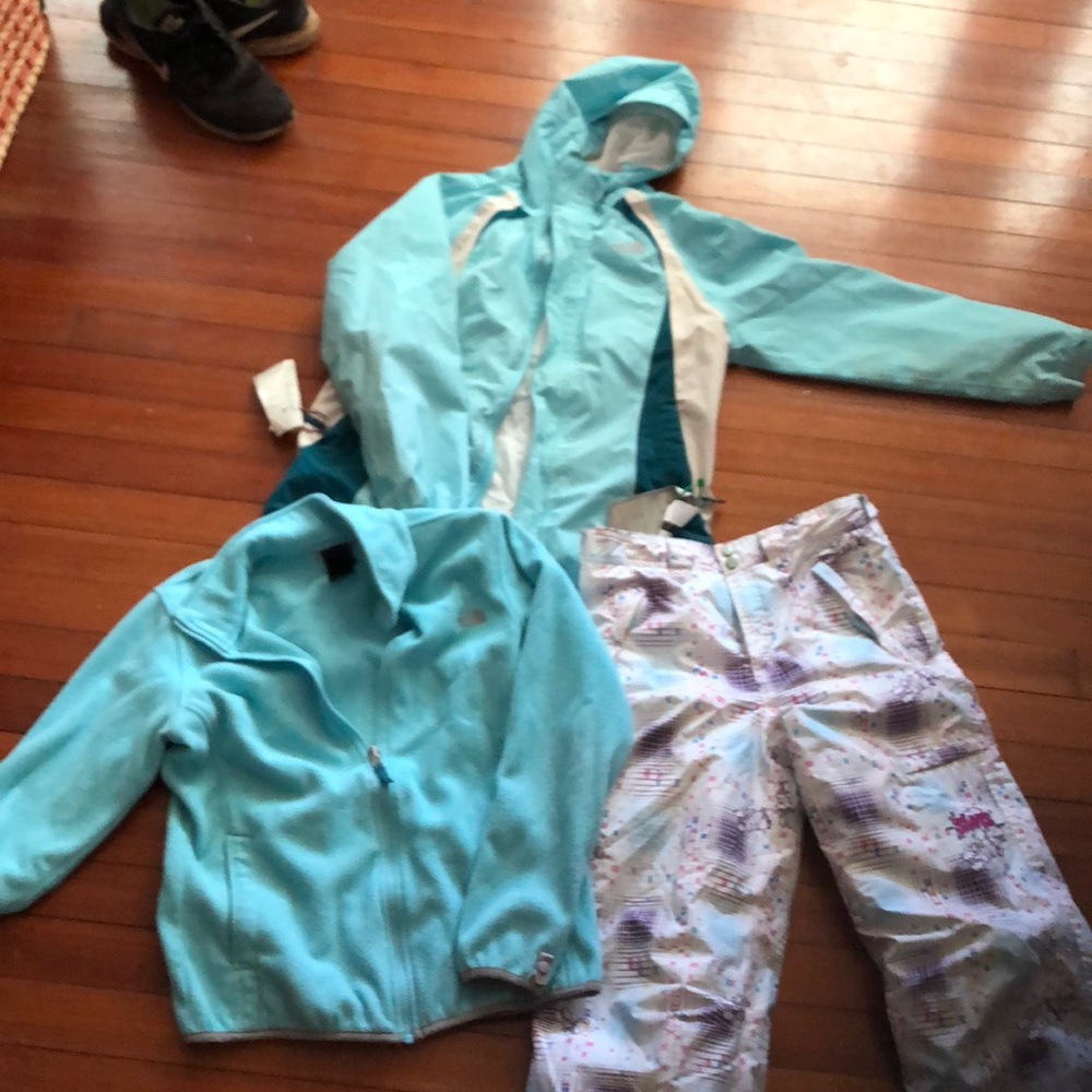 Girls XL SKI SIMS PANTS, Northface jacket & shell